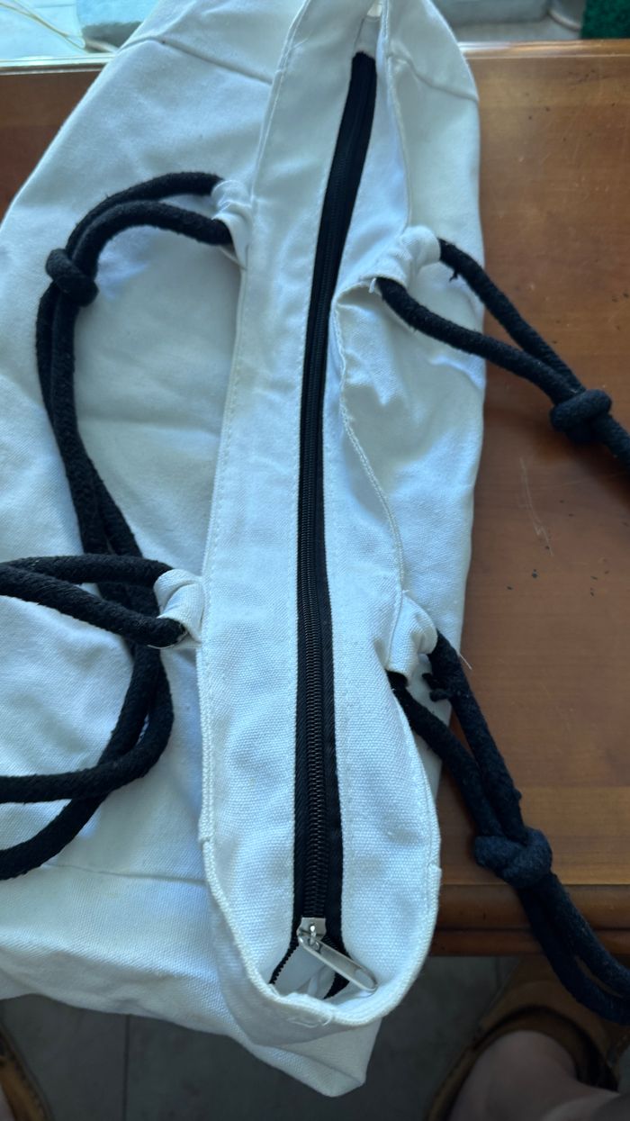 Sac cabas tissus blanc Camel - photo numéro 4