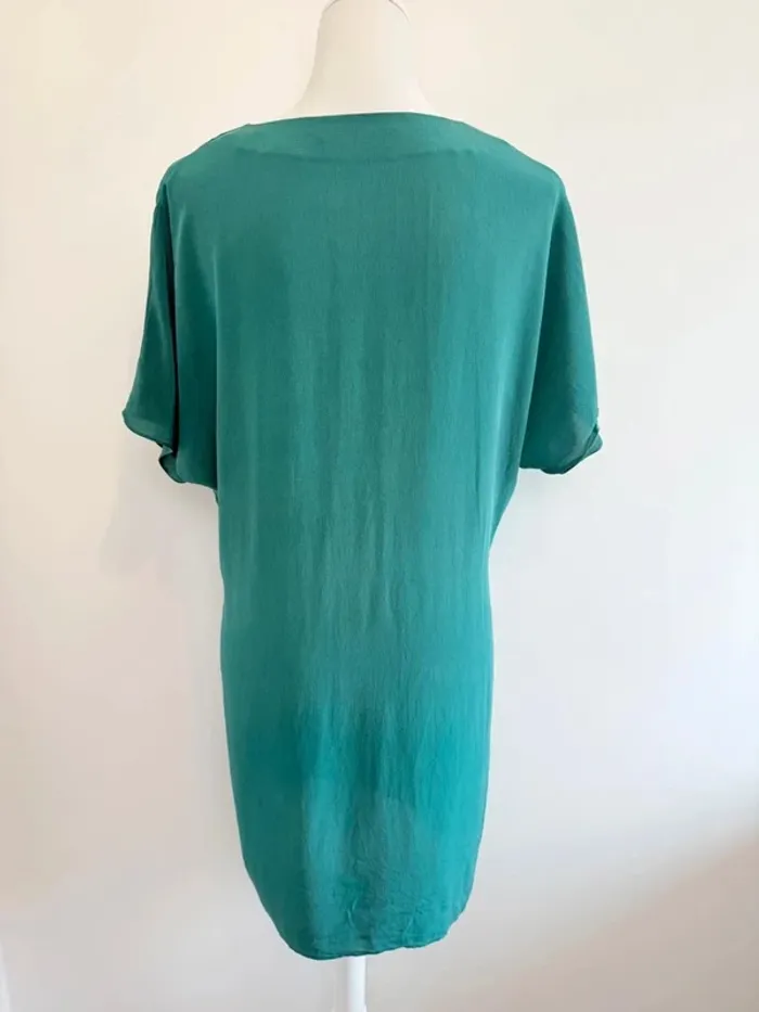 Robe en soie Comptoir des cotonniers turquoise taille 36 parfait état - photo numéro 4