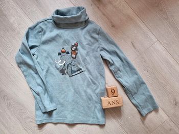 Tee shirt 9 ans col roulé