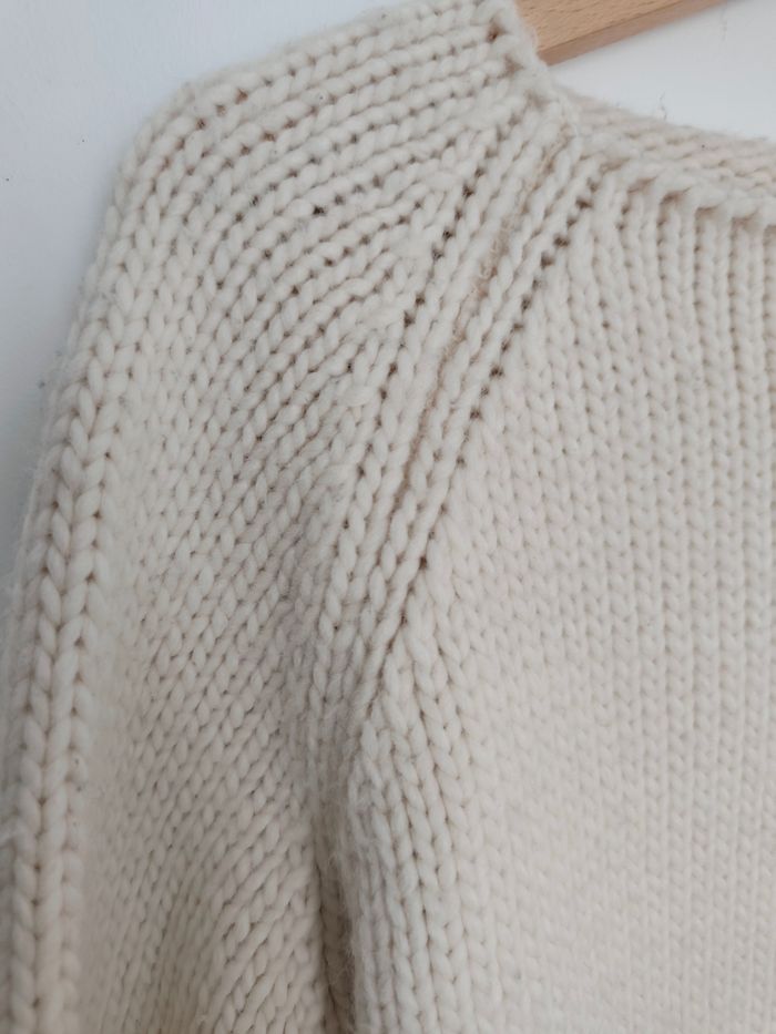 Pull grosse maille Made in England pull écru ni - photo numéro 3