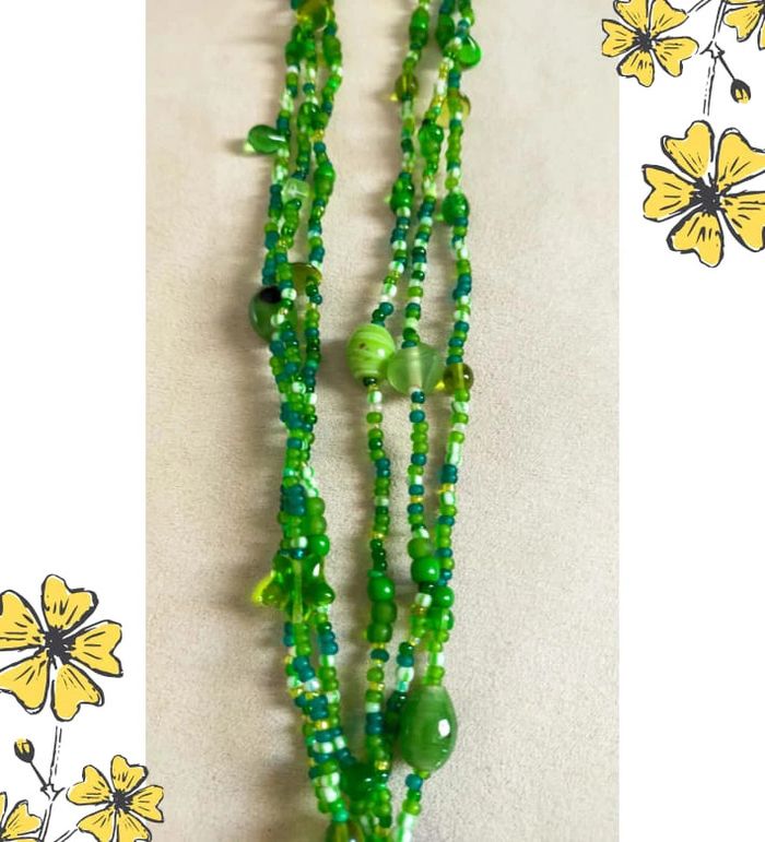 Collier perles multirangs vertes - Collection Émeraude Urbaine - photo numéro 3