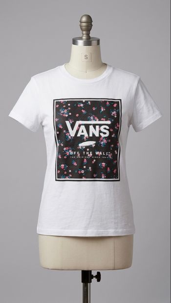 Vans - T-shirt Floral "Off The Wall" - Taille S - Blanc
