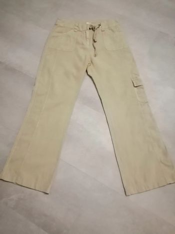 Pantalon en toile beige Camaieu