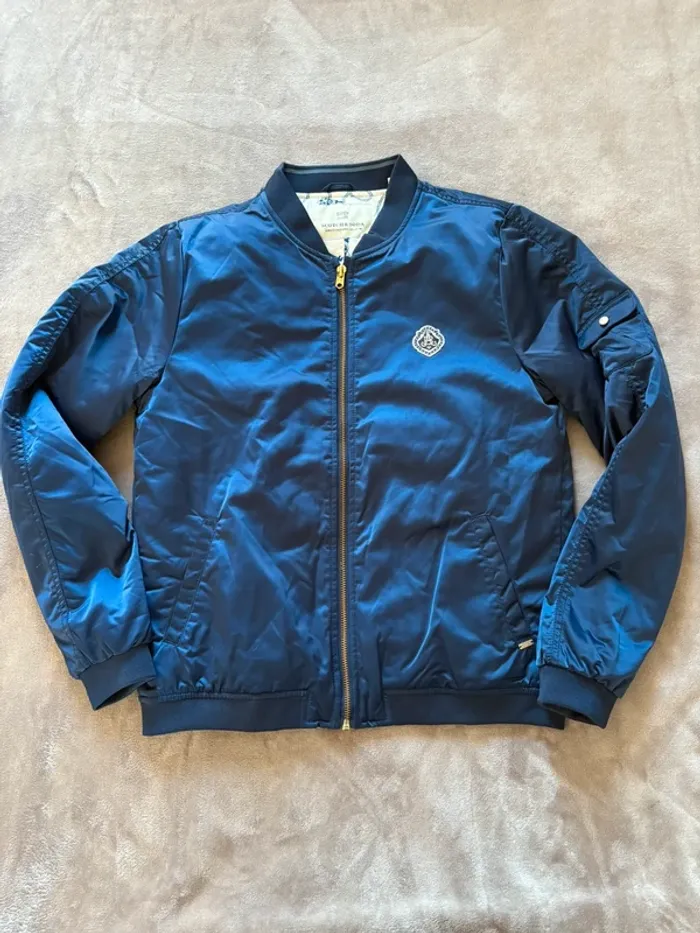 Blouson bleu Scotch & soda taille 16 ans garçon en très bon état - photo numéro 3