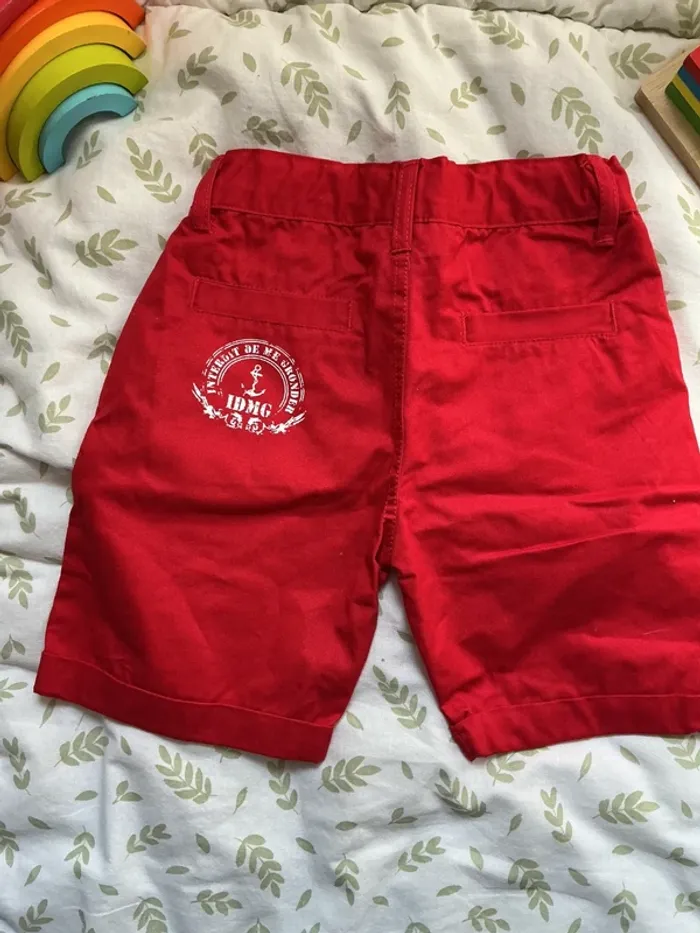 short rouge interdit de me gronder taille réglable 2 ans - photo numéro 6