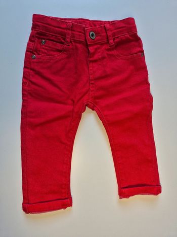 Jean rouge 3 pommes taille 6 mois 9 mois 74cm