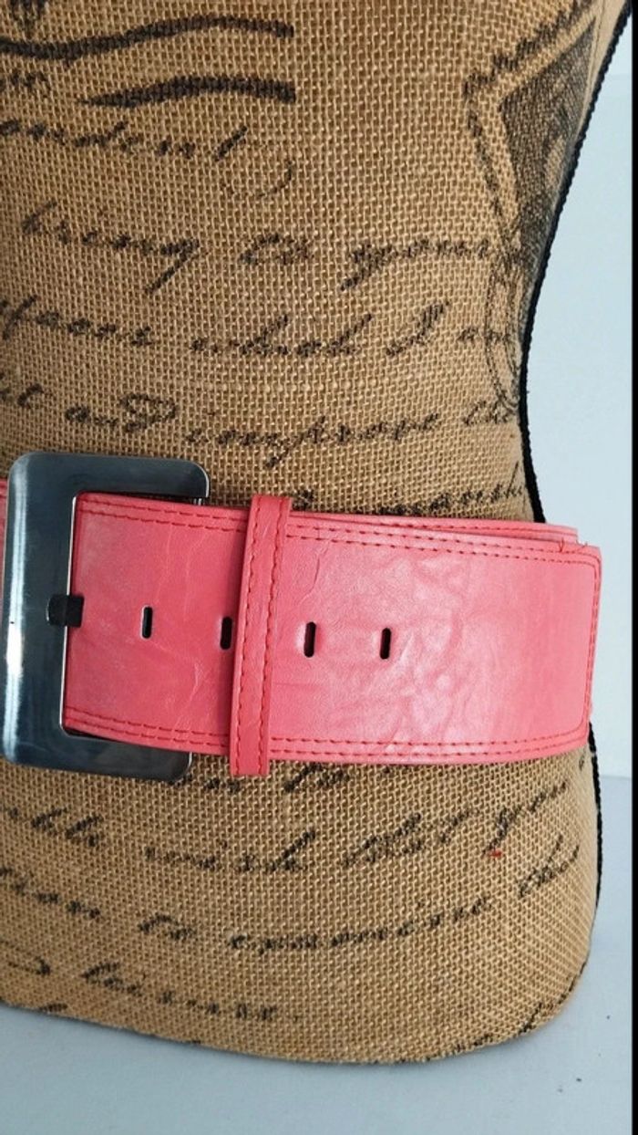 Superbe ceinture rose large 100 cm femme synthétique - photo numéro 4