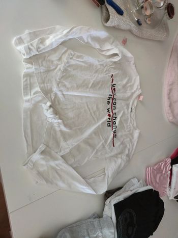 Tee shirt manches longues Kiabi change the world noeud