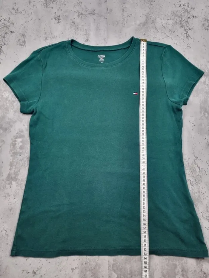 T-shirt Tommy Hilfiger vert sapin – Taille L Femme - photo numéro 7