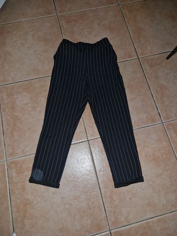 Pantalon noir rayé