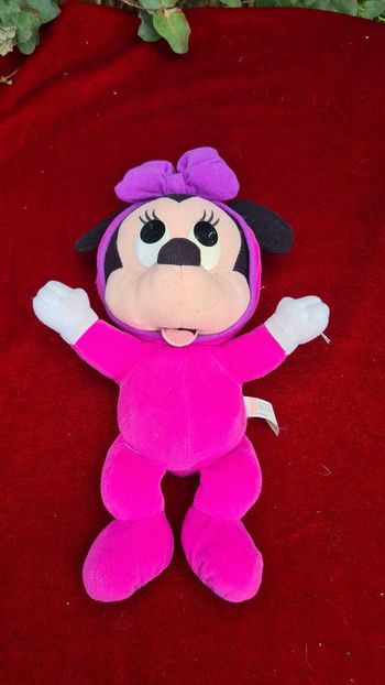peluche Vintage Musical Fhisher Price Minnie Babies Disney violette