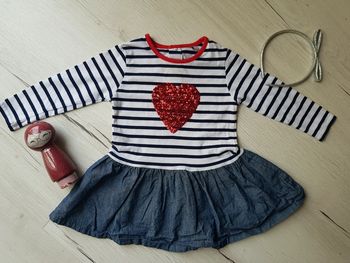 Jolie robe style mariniere fille 18 mois