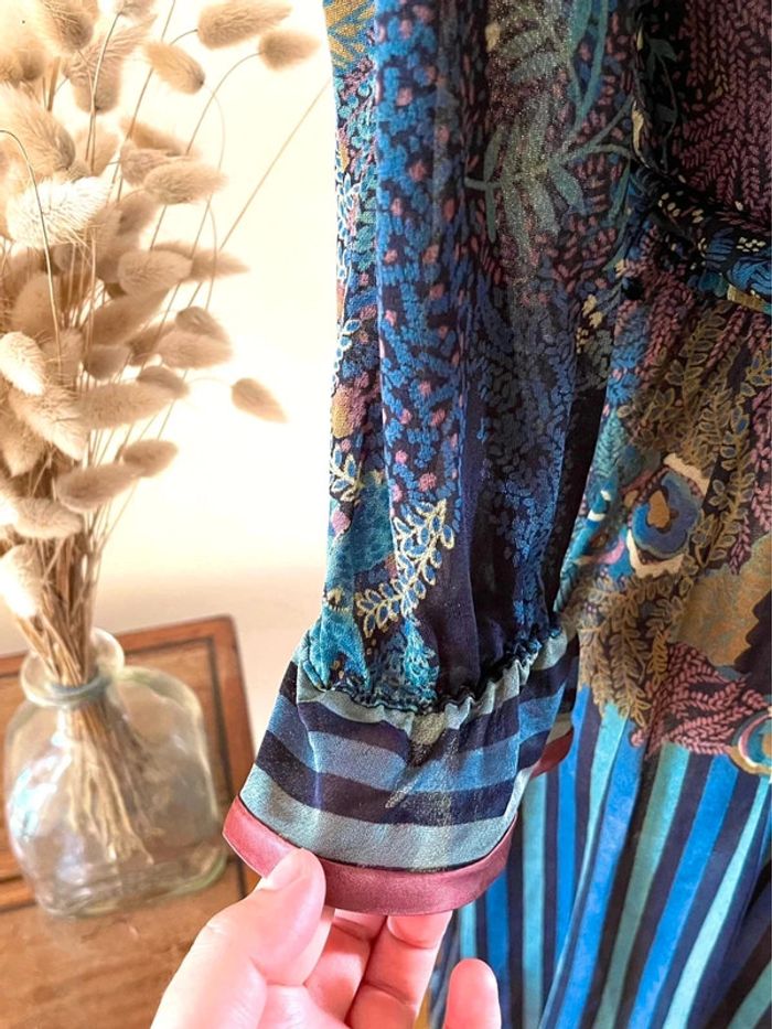 Robe à Motifs végétal panthère plissé Multi-Couleurs vintage - photo numéro 10