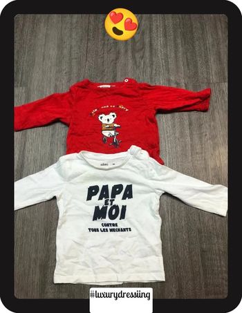 Lot 2 t-shirt pour bébé taille 9mois 🧸