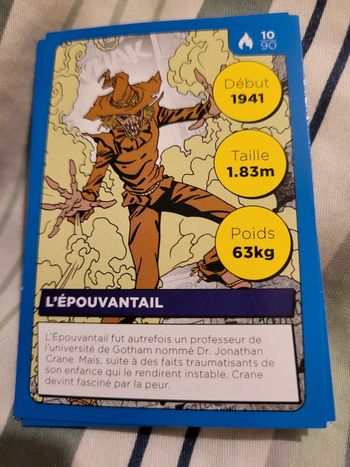 Carte Héros DC Auchan 2022 n° 10 /90  l'épouvantail
