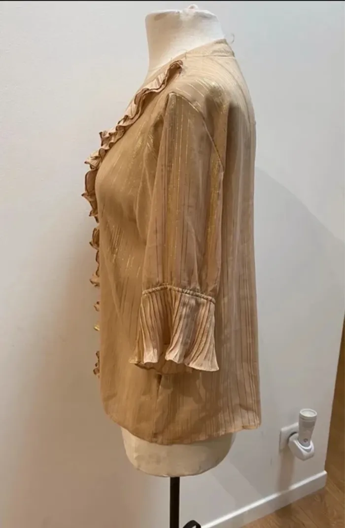 Superbe Blouse dorée neuve 🌸 M L 38 40 - photo numéro 4