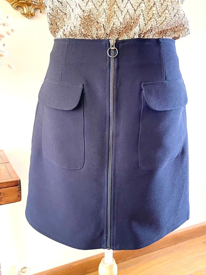 Sublime jupe à  poche plaquée et fermeture avant noir Wallis taille 38 neuve style sixties - photo numéro 5