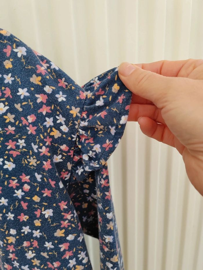 💙Blouse bleue ML fleurie 12 ans - photo numéro 4