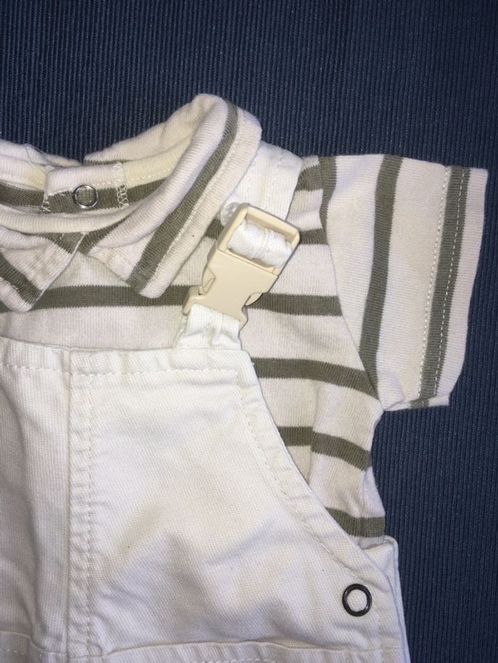 Ensemble salopette et polo Petit Bateau 3mois - photo numéro 3