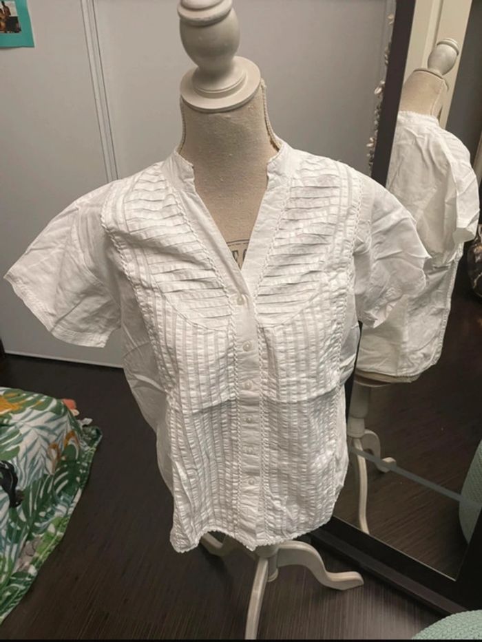 Élégant Chemisier Blanc Griffon - Taille 2