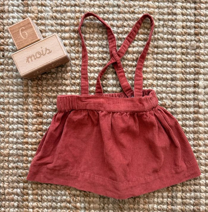 Jupe à bretelles velours côtelé Vertbaudet 6mois / 68cm