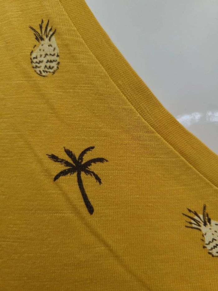 T shirt manches courtes Esprit jaune à motif taille L - photo numéro 4