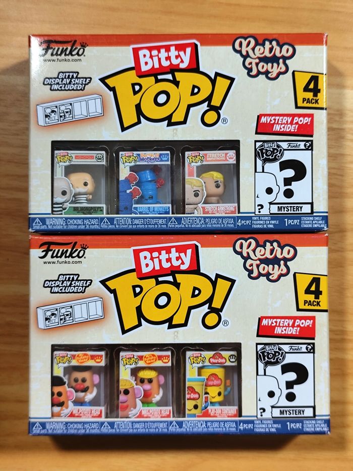 Lot De 2 Boîtes De 4 Bitty Pop! Retro Toys (8 Figurines dont 2 Mystère)