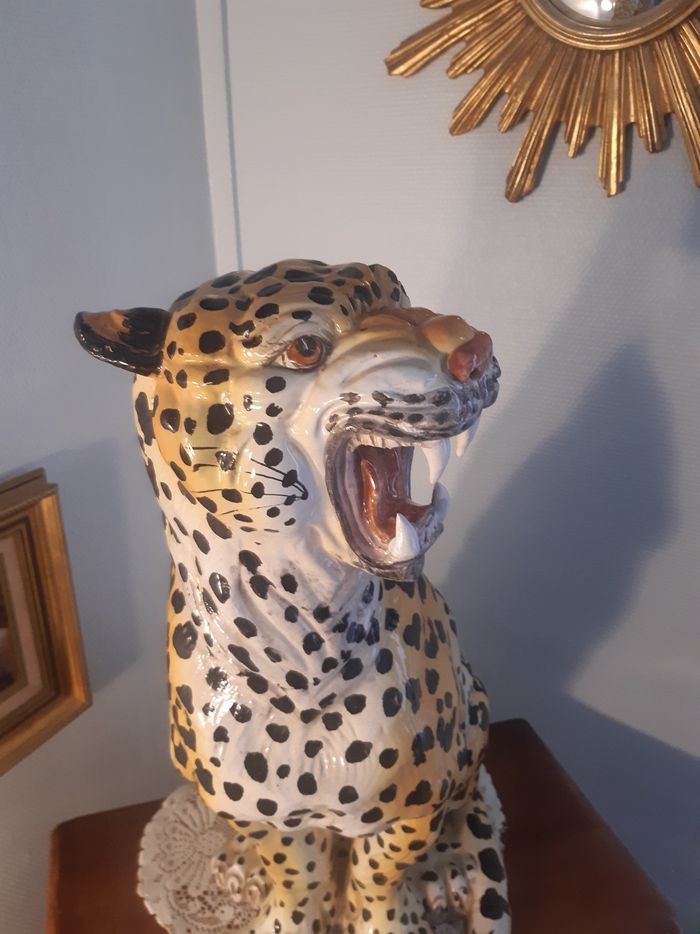 Grande panthère terre cuite années 60/70 - photo numéro 9