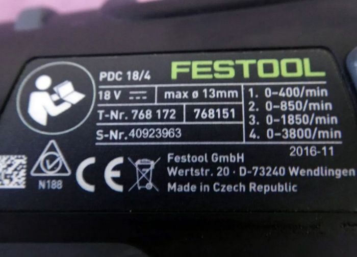 Perceuse-visseuse à percussion sans fil Festool PDC 18/4 Li 5,2 Plus-SCA. - photo numéro 3