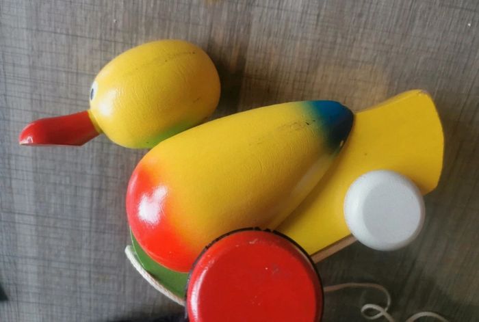 Canard en bois à tirer - photo numéro 2