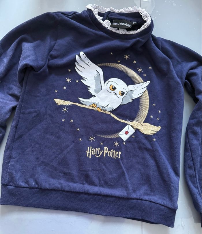 Sweat fille T 10 ans Harry Potter bleu marine dessin Edwige  Très bon état - photo numéro 6