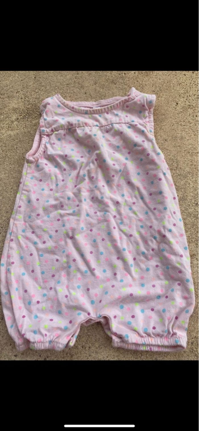 Barboteuse rose à pois multicolore neuve