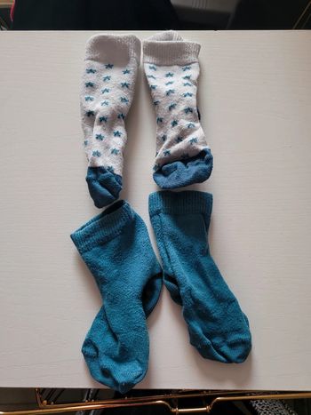 Lot de 2 paires de chaussettes bleues et blanches