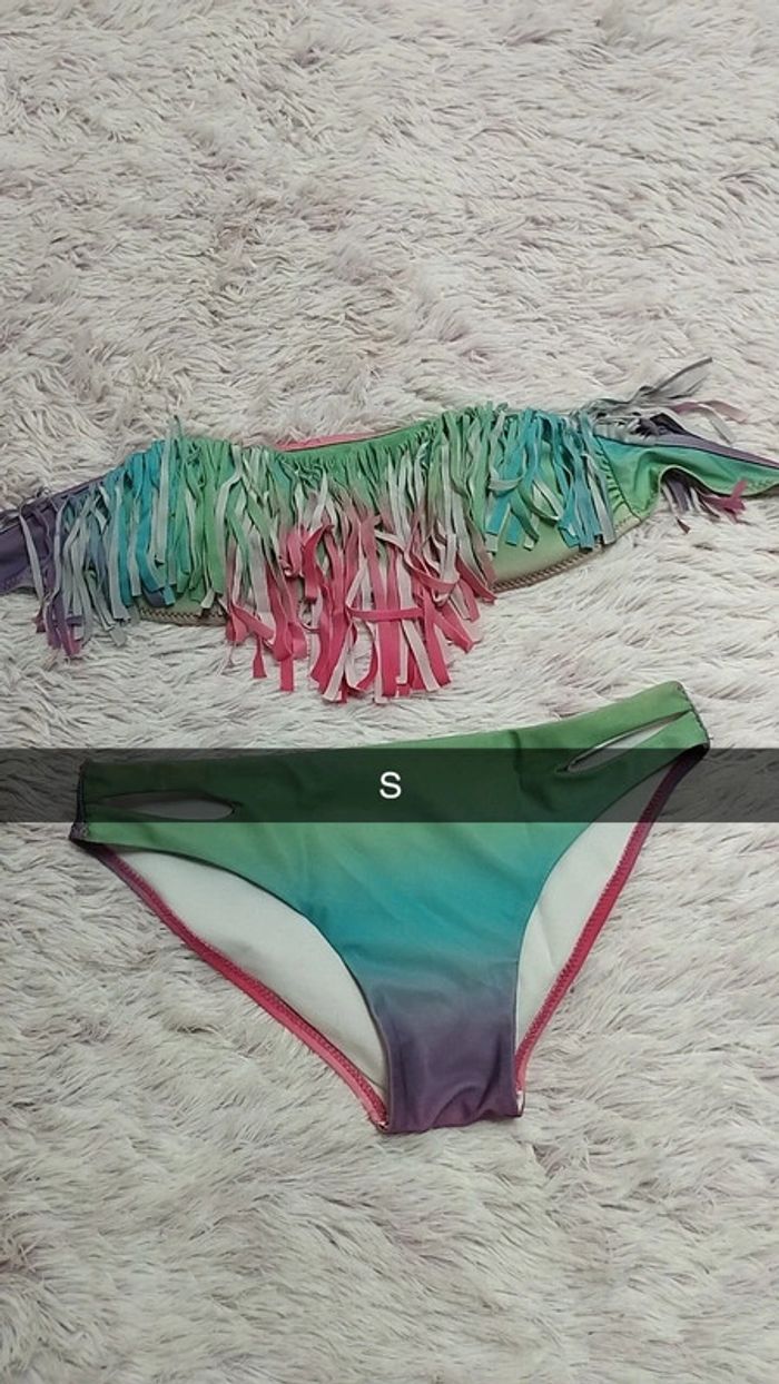 Maillot de bain deux pièces multicolore taille S femme