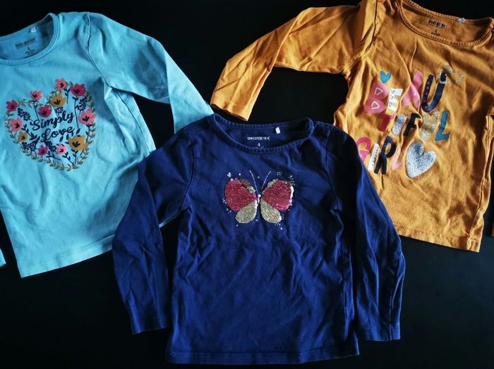 Trio tee shirt " En avant les couleurs !"_ fille_ 4 ans