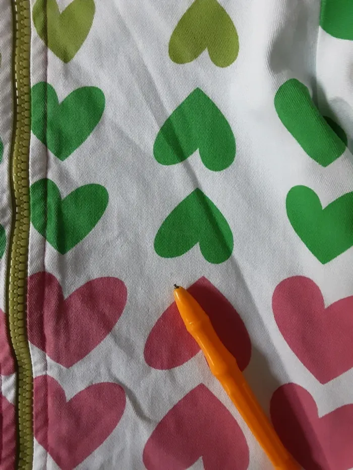 Veste légèrement doublé mi-saison cœurs coton T. 4 ans - photo numéro 5