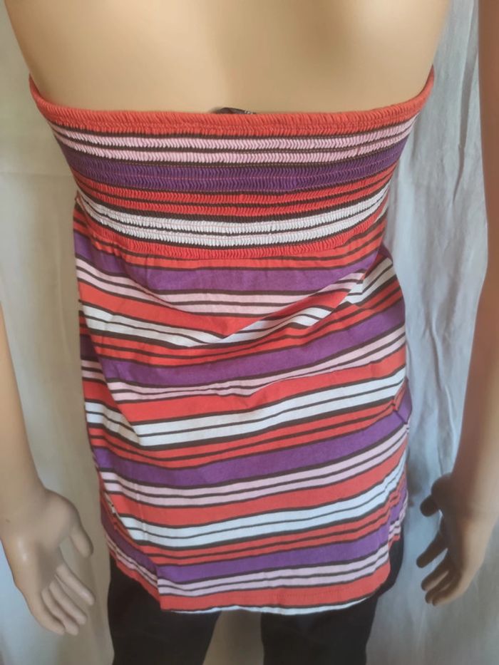 Top bustier à dos nu à rayures T. S _ MIM 💮 100% Coton - photo numéro 7