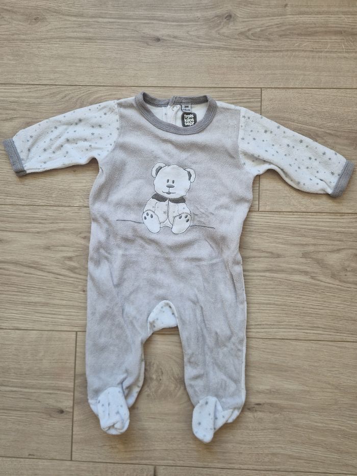 Lot de 7 Pyjamas velours bébé 3 mois - photo numéro 3