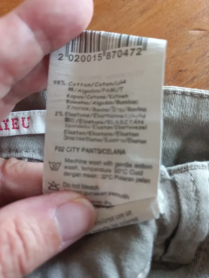Pantalon Camaieu slim couleur mastic - photo numéro 6