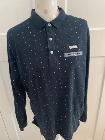 Polo bleu marine motif taille L deluxe