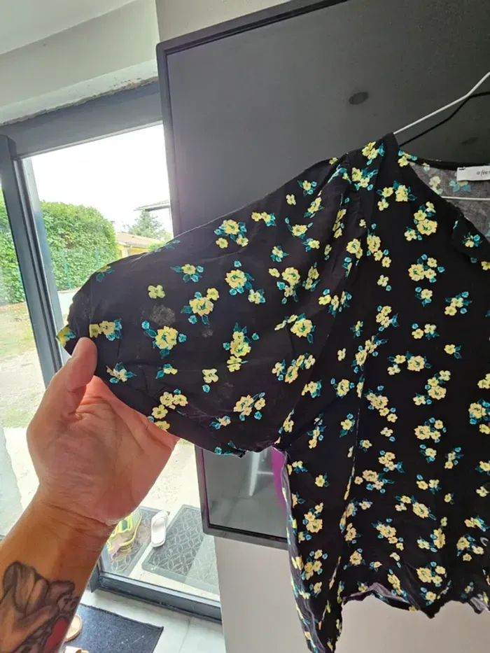 Chemisier/ blouse fleur fée Maraboutée taille 40 - photo numéro 8