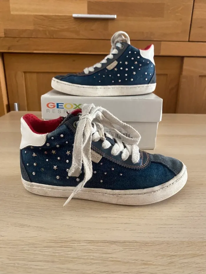 Basket montantes fille Geox jean Lacets pointure 30 - photo numéro 2