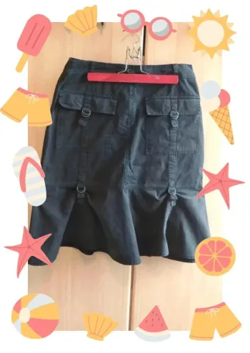 Jupe mi longue en coton épais