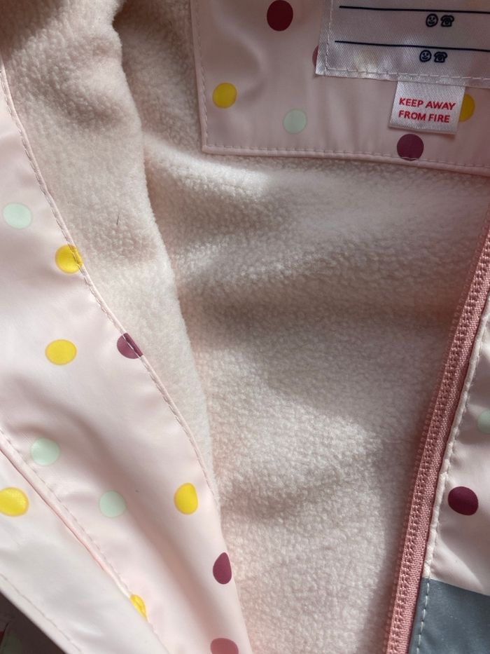 Veste pour pluie à pois rose 98-104cm - photo numéro 3