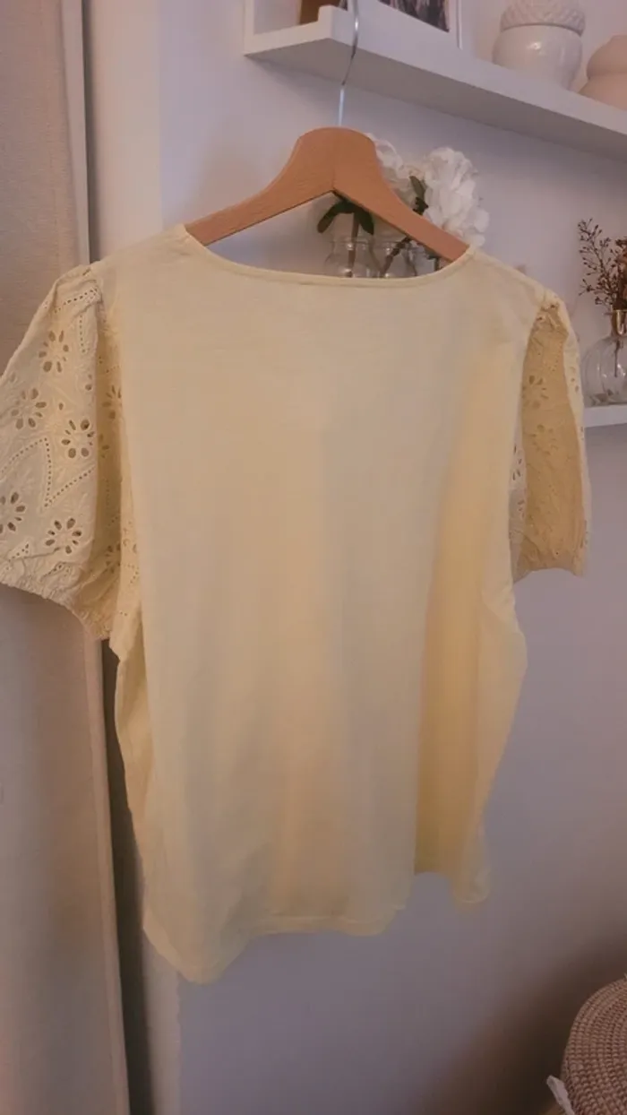 T-shirt manches bouffantes jaune xl - photo numéro 4