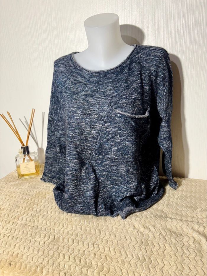 Pull American vintage femme taille S oversize bleu foncée - photo numéro 2
