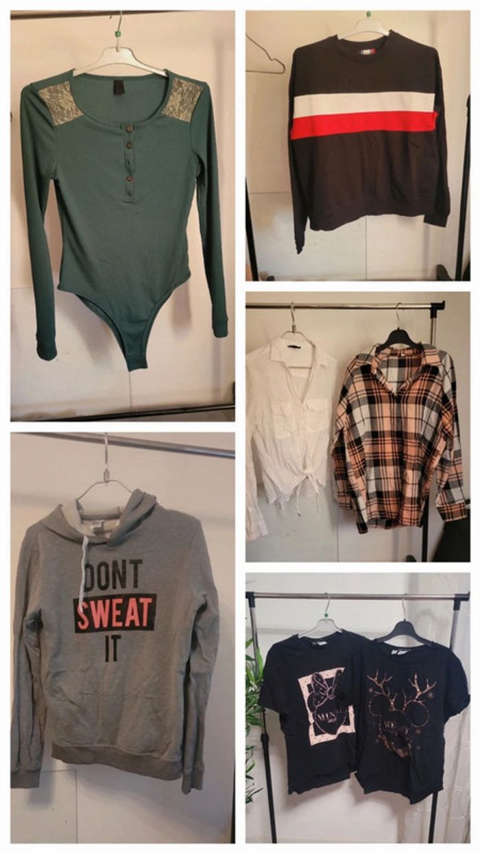 Lot de haut + veste en jeans - photo numéro 2