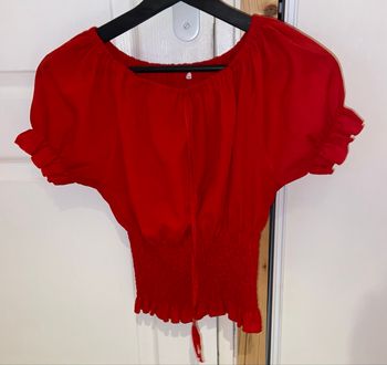 Haut couleur rouge smock taille s/m 