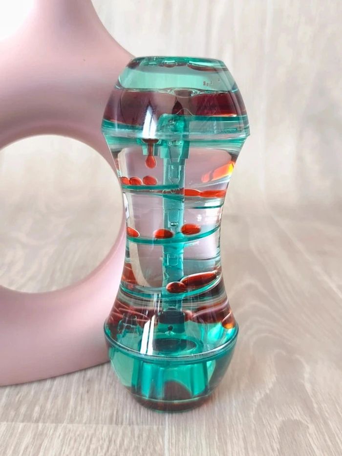 Sablier à huile en spirale apaisant vert et rouge - photo numéro 5