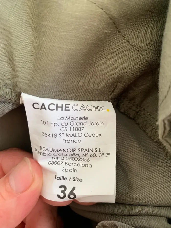 Magnifique jupe Cache Cache kaki - photo numéro 4